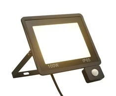 LED prožektorius su jutikliu, šiltos baltos spalvos, 100W