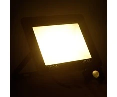 LED prožektorius su jutikliu, šiltos baltos spalvos, 100W