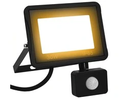LED prožektorius su jutikliu, šiltos baltos spalvos, 30W