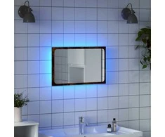 LED vonios kambario veidrodis, ąžuolo, 60x8,5x38cm, mediena