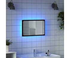 LED vonios veidrodis, rudas ąžuolo, 60x8,5x38cm, mediena