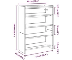 Lentyna batams, juodos spalvos, 80x25x61,5cm, apdirbta mediena