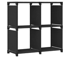 Lentyna, juodos spalvos, 69x30x72,5cm, audinys, 4 skyriai