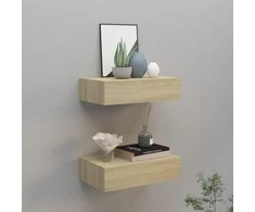 Lentynos su stalčiais, 2vnt., ąžuolo, 40x23,5x10cm, MDF