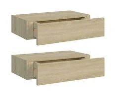 Lentynos su stalčiais, 2vnt., ąžuolo, 40x23,5x10cm, MDF