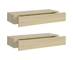 Lentynos su stalčiais, 2vnt., ąžuolo, 60x23,5x10cm, MDF