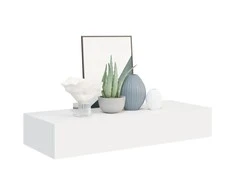 Lentynos su stalčiais, 2vnt., baltos, 60x23,5x10cm, MDF
