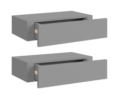 Lentynos su stalčiais, 2vnt., pilkos, 40x23,5x10cm, MDF