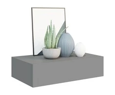 Lentynos su stalčiais, 2vnt., pilkos, 40x23,5x10cm, MDF