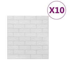Lipnūs 3D tapetai, baltos spalvos, 10vnt., plytų dizaino