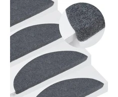 Lipnūs laiptų kilimėliai, 10vnt., pilki, 65x22,5x3,5cm