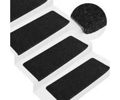 Lipnūs laiptų kilimėliai, 15vnt., antracito, 65x24,5x3,5 cm