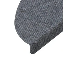 Lipnūs laiptų kilimėliai, 15vnt., pilkos spalvos, 65x22,5x3,5cm