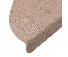Lipnūs laiptų kilimėliai, 15vnt., smėlio spalvos, 65x22,5x3,5cm