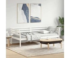 Lova be čiužinio, balta, 80x200cm, pušies medienos masyvas