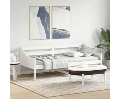Lova be čiužinio, balta, 80x200cm, pušies medienos masyvas