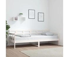 Lova, baltos spalvos, 80x200cm, pušies medienos masyvas