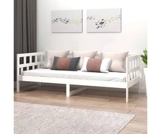 Lova, baltos spalvos, 90x190cm, pušies medienos masyvas