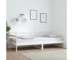 Lova, baltos spalvos, 90x200cm, pušies medienos masyvas