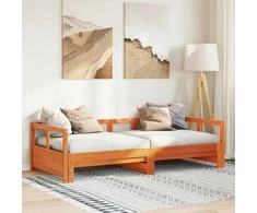 Lova be čiužinio, vaško ruda, 80x200cm, pušies masyvas