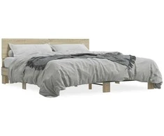 Lova Lovos rėmas, ąžuolo, 200x200cm, apdirbta mediena ir metalas
