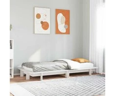 Lova Lovos rėmas be čiužinio, baltas, 100x200cm, pušies masyvas