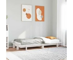 Lova Lovos rėmas be čiužinio, baltas, 90x200cm, pušies masyvas