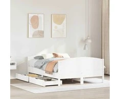 Lova Lovos rėmas be čiužinio, baltas, 120x190cm, pušies masyvas