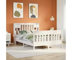 Lova Lovos rėmas be čiužinio, baltas, 140x200cm, pušies masyvas