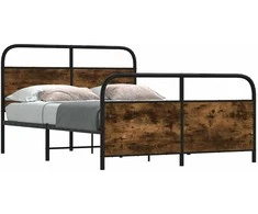 Lova Lovos rėmas be čiužinio, dūminio ąžuolo, 137x190 cm, metalas