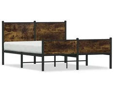 Lova Lovos rėmas be čiužinio, dūminio ąžuolo, 150x200cm, metalas