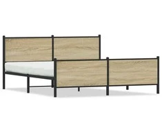 Lova Lovos rėmas be čiužinio, dūminio ąžuolo, 200x200cm, metalas