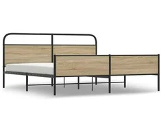 Lova Lovos rėmas be čiužinio, dūminio ąžuolo, 200x200cm, metalas