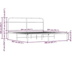 Lovos rėmas be čiužinio, sonoma ąžuolo, 200x200cm, metalas