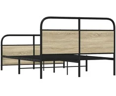 Lovos rėmas be čiužinio, sonoma ąžuolo, 140x200cm, metalas