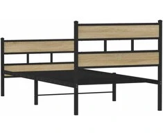 Lova Lovos rėmas be čiužinio, sonoma ąžuolo, 90x190cm, metalas