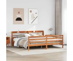 Lova Lovos rėmas be čiužinio, vaško rudas, 200x200cm, pušies masyvas