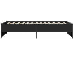 Lovos rėmas, juodas, 100x200cm, apdirbta mediena ir metalas