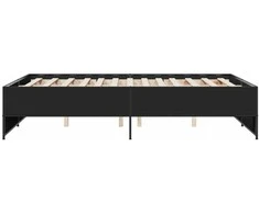 Lova Lovos rėmas, juodas, 120x190cm, apdirbta mediena ir metalas