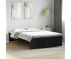 Lova Lovos rėmas, juodas, 120x200cm, apdirbta mediena ir metalas