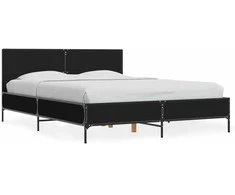 Lova Lovos rėmas, juodas, 135x190cm, apdirbta mediena ir metalas