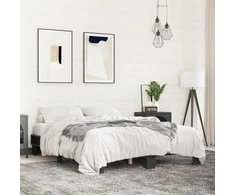 Lova Lovos rėmas, juodas, 150x200cm, apdirbta mediena ir metalas