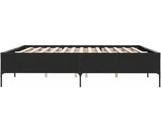 Lovos rėmas, juodas, 200x200cm, apdirbta mediena ir metalas