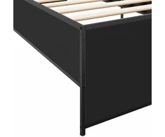 Lova Lovos rėmas, juodas, 75x190cm, apdirbta mediena ir metalas