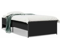 Lova Lovos rėmas, juodas, 75x190cm, apdirbta mediena ir metalas