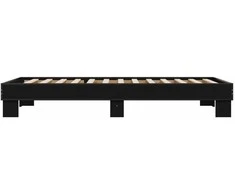 Lova Lovos rėmas, juodas, 75x190cm, apdirbta mediena ir metalas