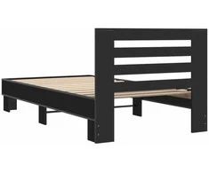 Lova Lovos rėmas, juodas, 75x190cm, apdirbta mediena ir metalas