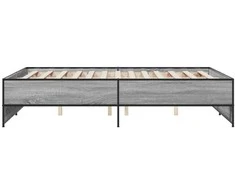 Lova Lovos rėmas, pilkas ąžuolo, 120x190cm, apdirbta mediena/metalas