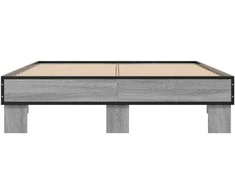 Lova Lovos rėmas, pilkas ąžuolo, 120x200cm, apdirbta mediena/metalas