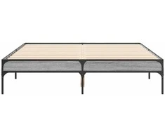 Lova Lovos rėmas, pilkas ąžuolo, 135x190cm, apdirbta mediena/metalas